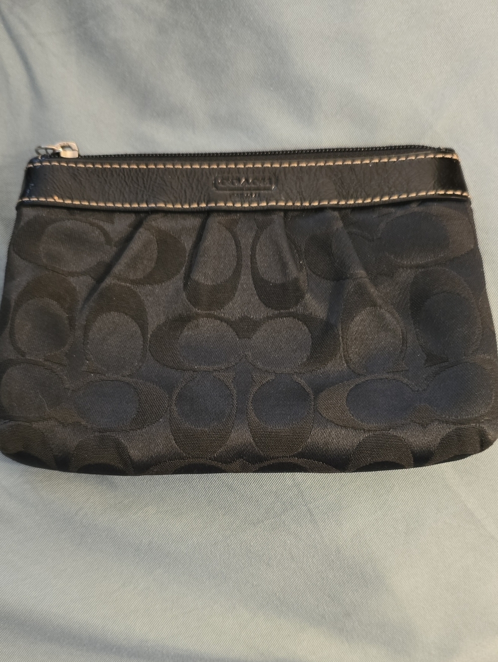 Coach Black Signature Jacquard Clutch